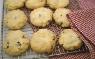 White chocolate and cranberry biscuits
