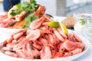 Lemon garlic prawns