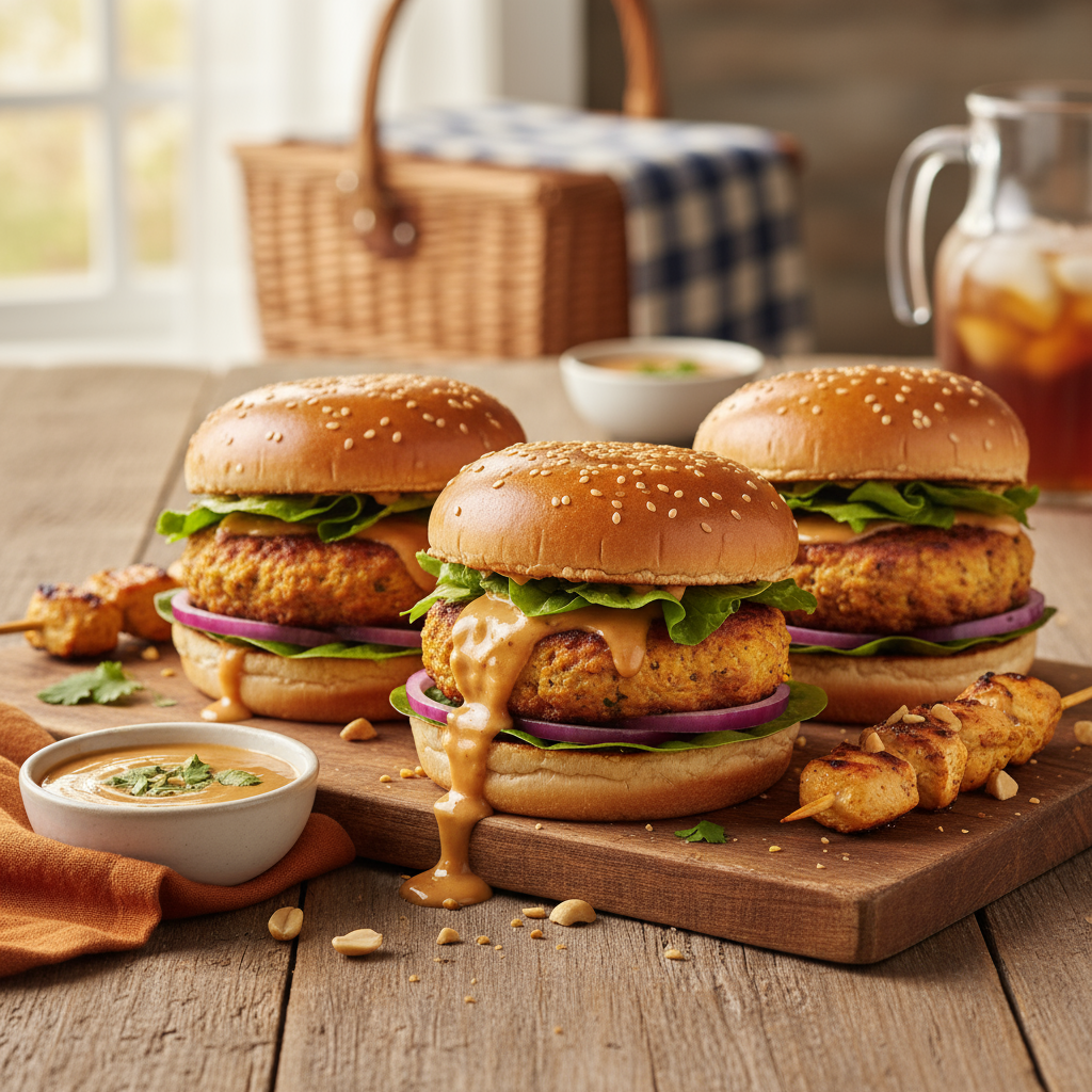 Satay Chicken Burgers