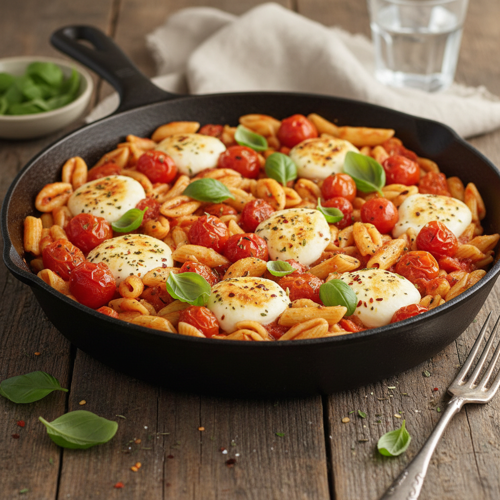 One pan caprese pasta