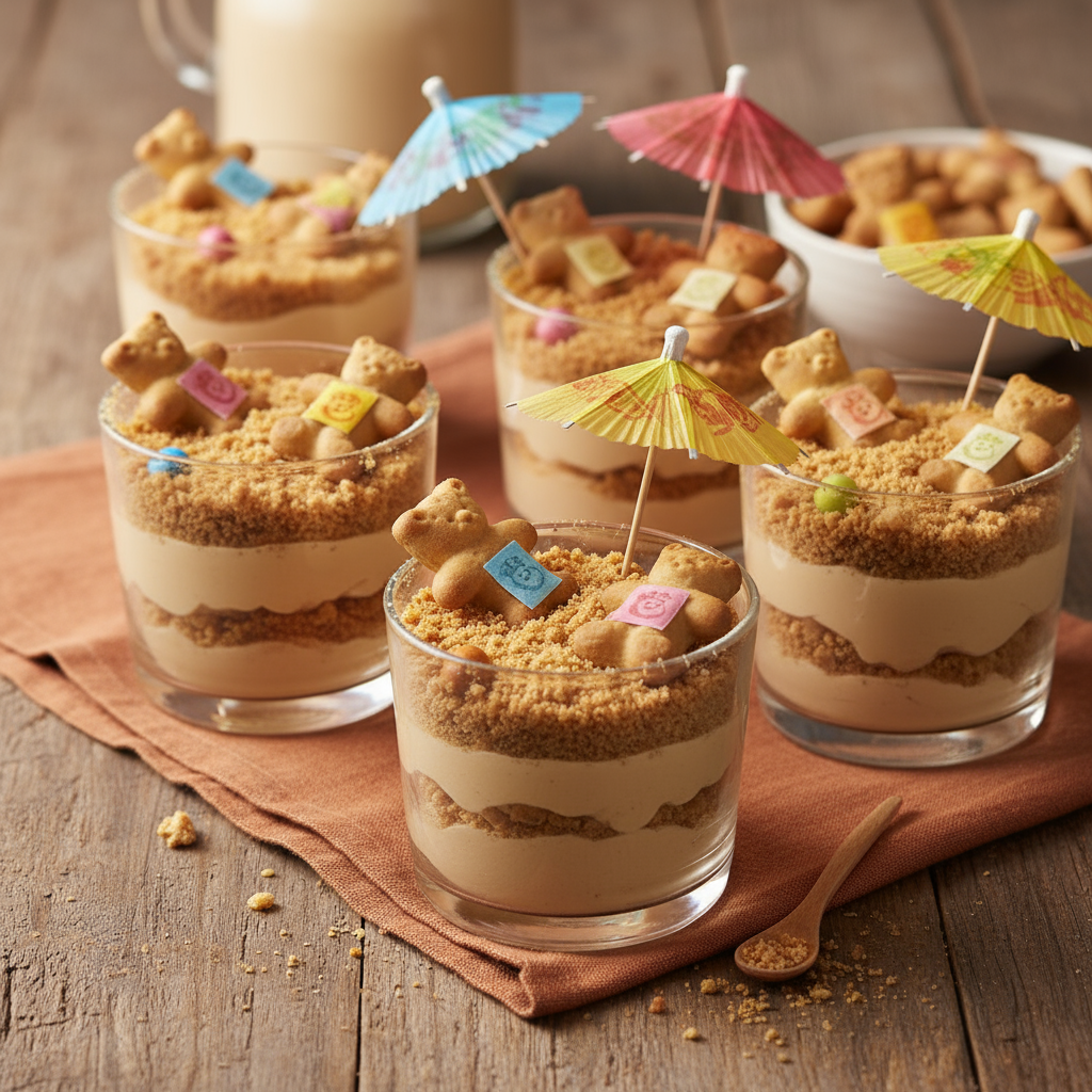 Teddies on the beach dessert cups