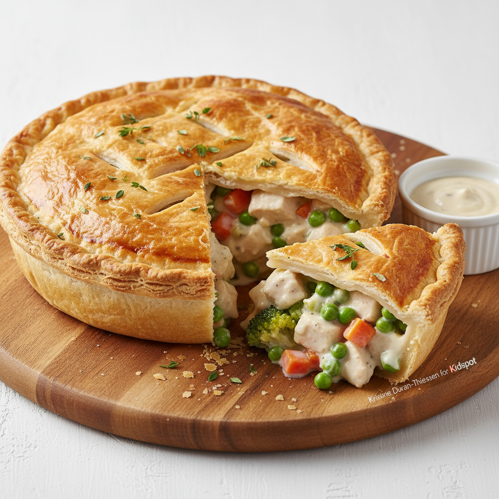 Chicken and vegetable pie