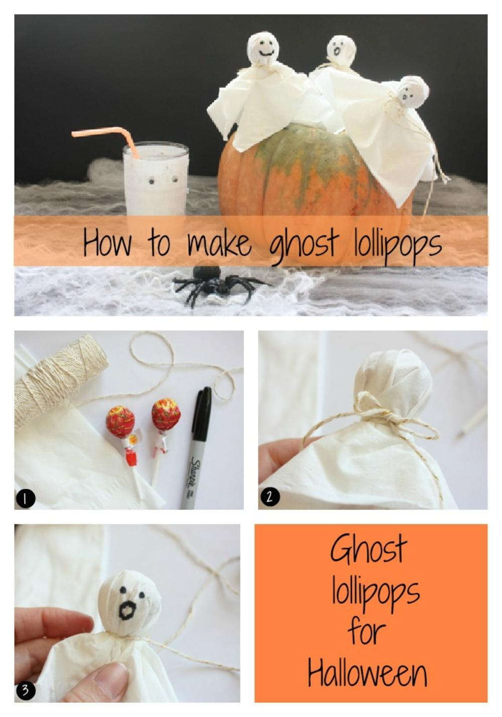 Halloween ghost lollipops