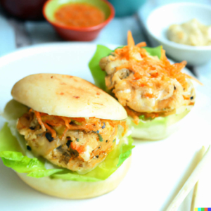 Satay chicken burgers