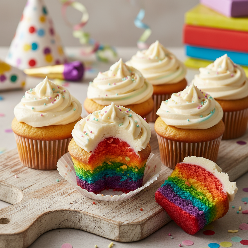 Rainbow cupcakes