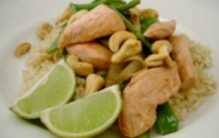 Chicken and snow pea stir-fry