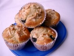 Pear blueberry and almond muffins