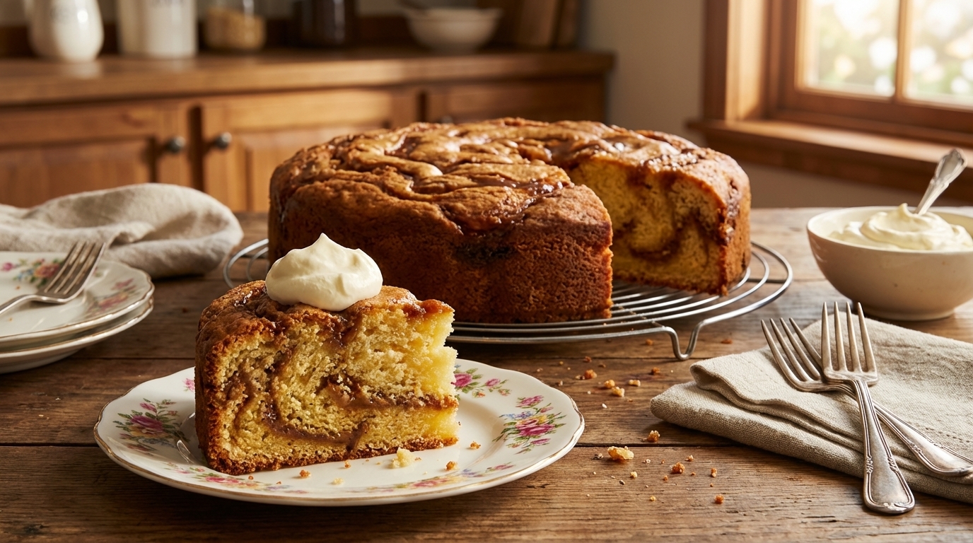 Caramel swirl cake