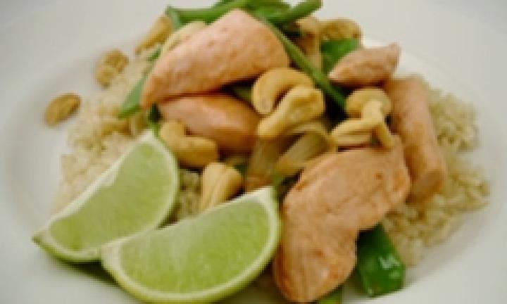 Chicken and snow pea stir-fry