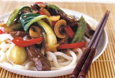 Asian greens with noodles and oyster sauce