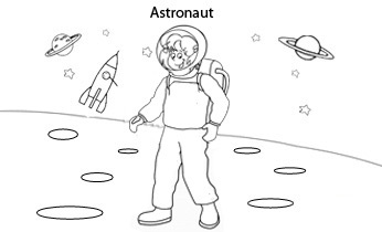 Occupation colouring pages: Astronaut
