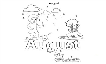 Months of the year colouring pages for kids: August