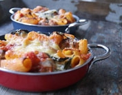 Baked penne with fennel meatballs