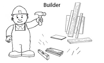 Occupation colouring pages: Builder