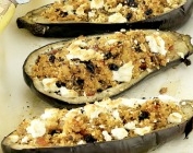 Couscous stuffed eggplant