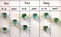 Homemade chore magnets reward chart on Kidspot