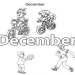 Months of the year colouring pages for kids: December