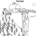 Occupation colouring pages: Farmer