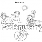 Months of the year colouring pages for kids: February