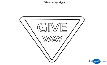 Traffic sign colouring pages for kids: Give way sign
