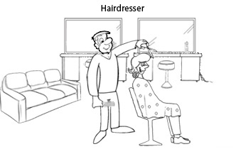 Occupation colouring pages: Hairdresser