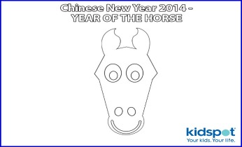 Chinese New Year colouring pages: Horse head