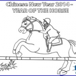 Chinese New Year colouring pages: Jumping horse
