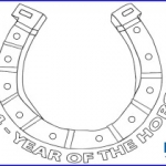 Chinese New Year colouring pages: Horse shoe