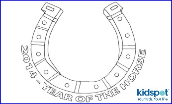 Chinese New Year colouring pages: Horse shoe