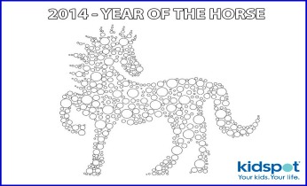 Chinese New Year colouring pages: Year of the Horse