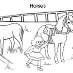 Pet colouring pages: Horses