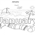 Months of the year colouring pages for kids: January