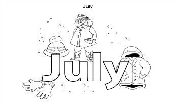 Months of the year colouring pages for kids: July