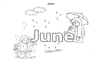 Months of the year colouring pages for kids: June