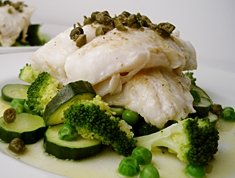 White fish with lemon butter