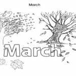 Months of the year colouring pages for kids: March