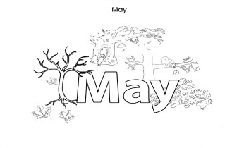 Months of the year colouring pages for kids: May