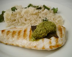 Grilled chicken with pesto