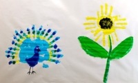 Peacock handprint art on Kidspot
