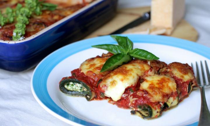 Ricotta and spinach zuc-cannelloni