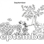 Months of the year colouring pages for kids: September