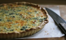Silver beet and bacon tart