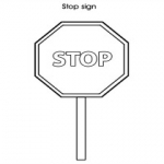 Traffic sign colouring pages for kids: Stop sign