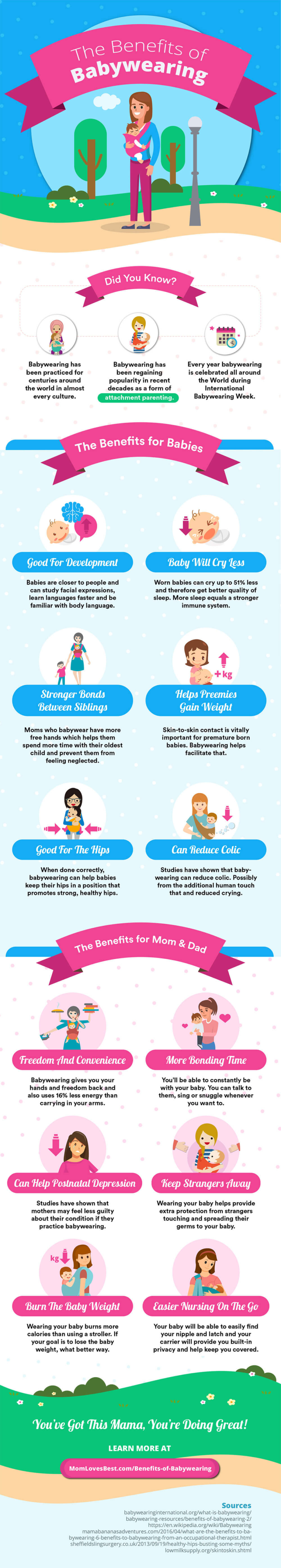 The Benefits Of Babywearing Infographic Mom Loves Best 800x4467 