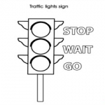 Traffic sign colouring pages for kids: Traffic lights