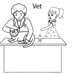 Occupation colouring pages: Vet
