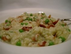 Prosciutto pea and parmesan risotto