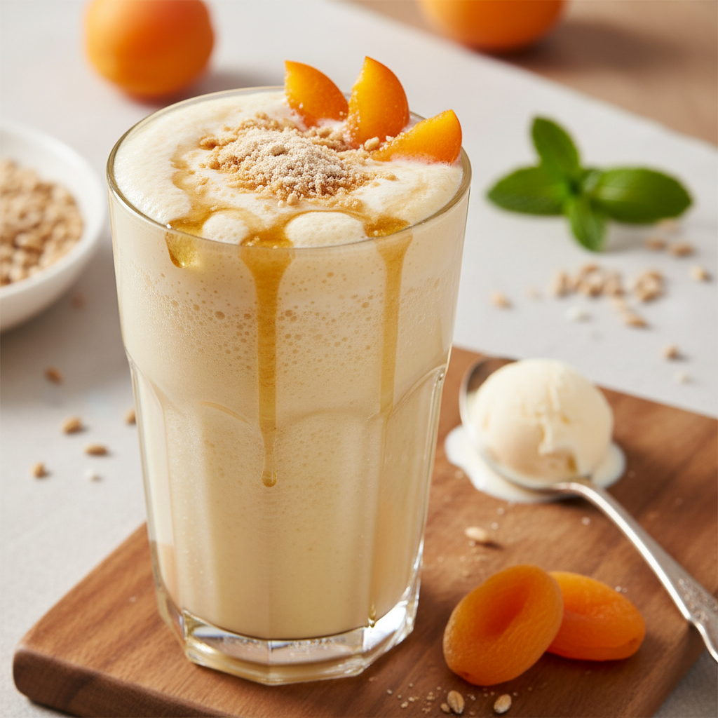 Malted honey and apricot smoothie