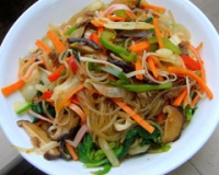 Beef and glass noodle stir fry