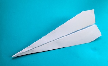 Sleek traditional paper plane on Kidspot